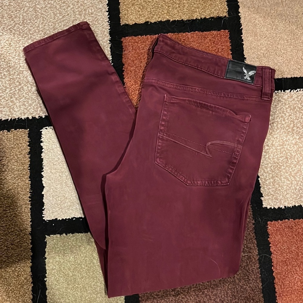 EUC American Eagle Women’s Jeans Jeggings 12 Regular Maroon